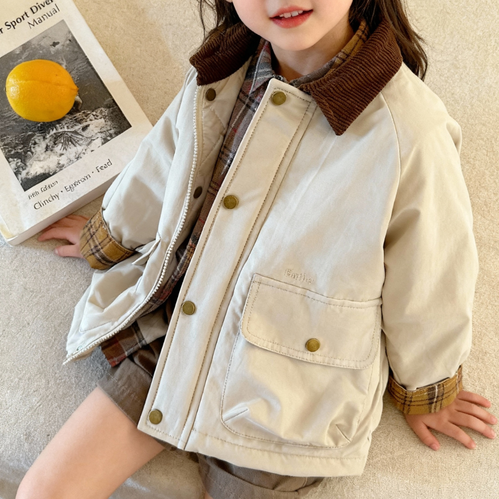 Vintage Corduroy-Collar Padded Jacket - Beekee