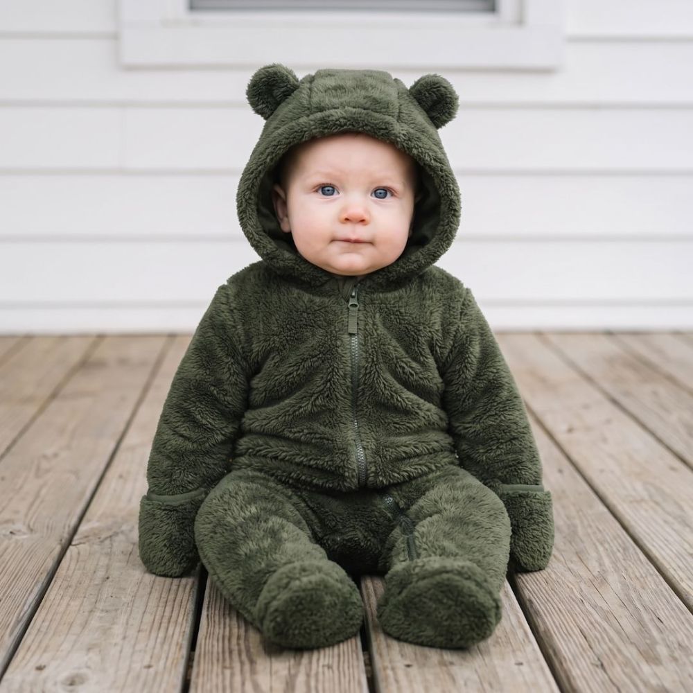 Warm Bear Hood Baby Overall Snowsuit - Beekee