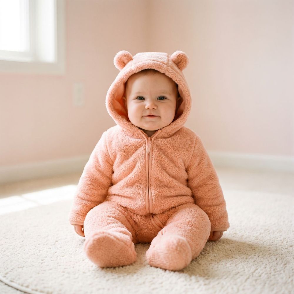 Warm Bear Hood Baby Overall Snowsuit - Beekee