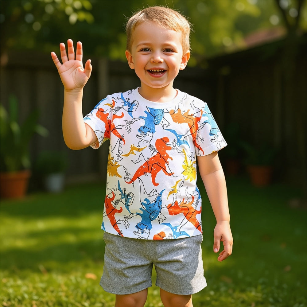 Wild Dinosaur T-Shirt and Shorts Set - Beekee