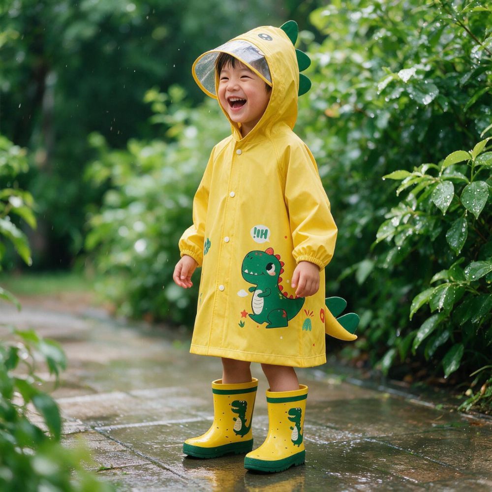 Kids Cartoon Waterproof Raincoat Set - Beekee