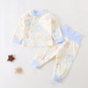 Baby Boy & Girl Cartoon Print Pajama Set – Soft Cotton & Polyester Long Sleeve Top with Pants – Comfortable Baby Sleepwear