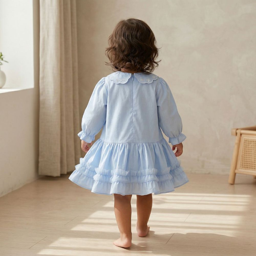 Charming Peter Pan Collar Ruffle Dress for Girls - Beekee