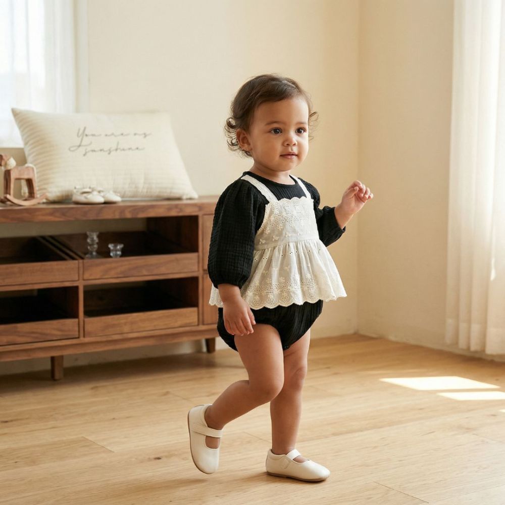 Little Lady Lace Layered Baby Romper - Beekee