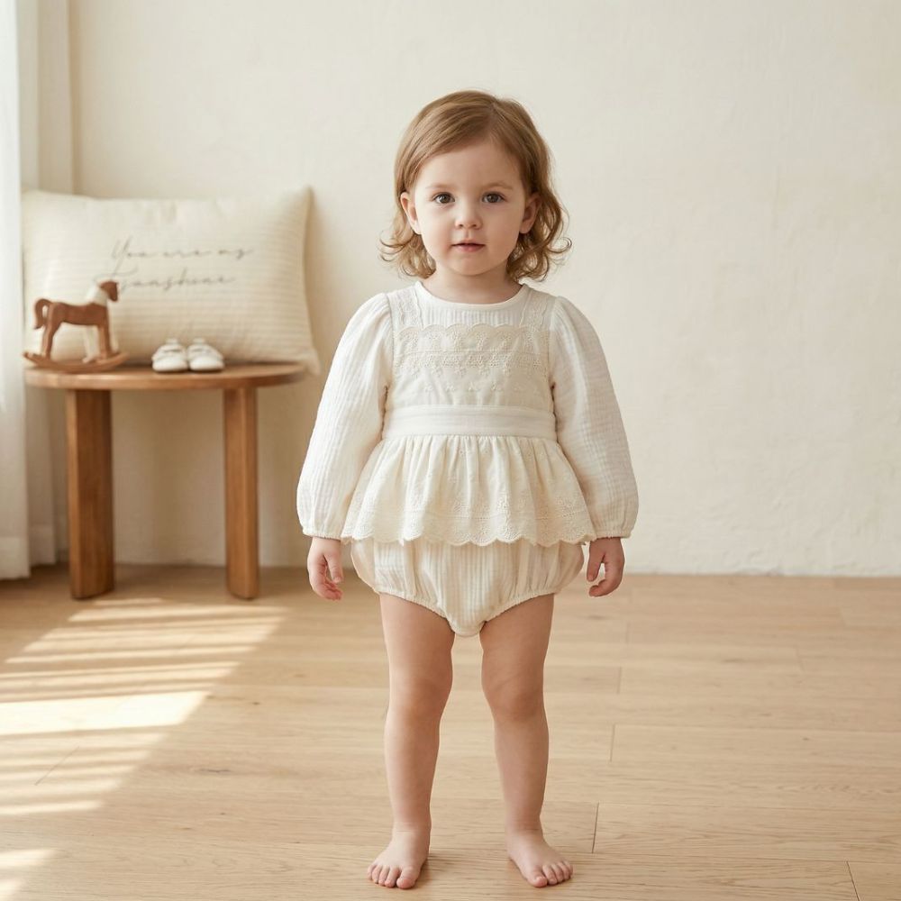 Little Lady Lace Layered Baby Romper - Beekee