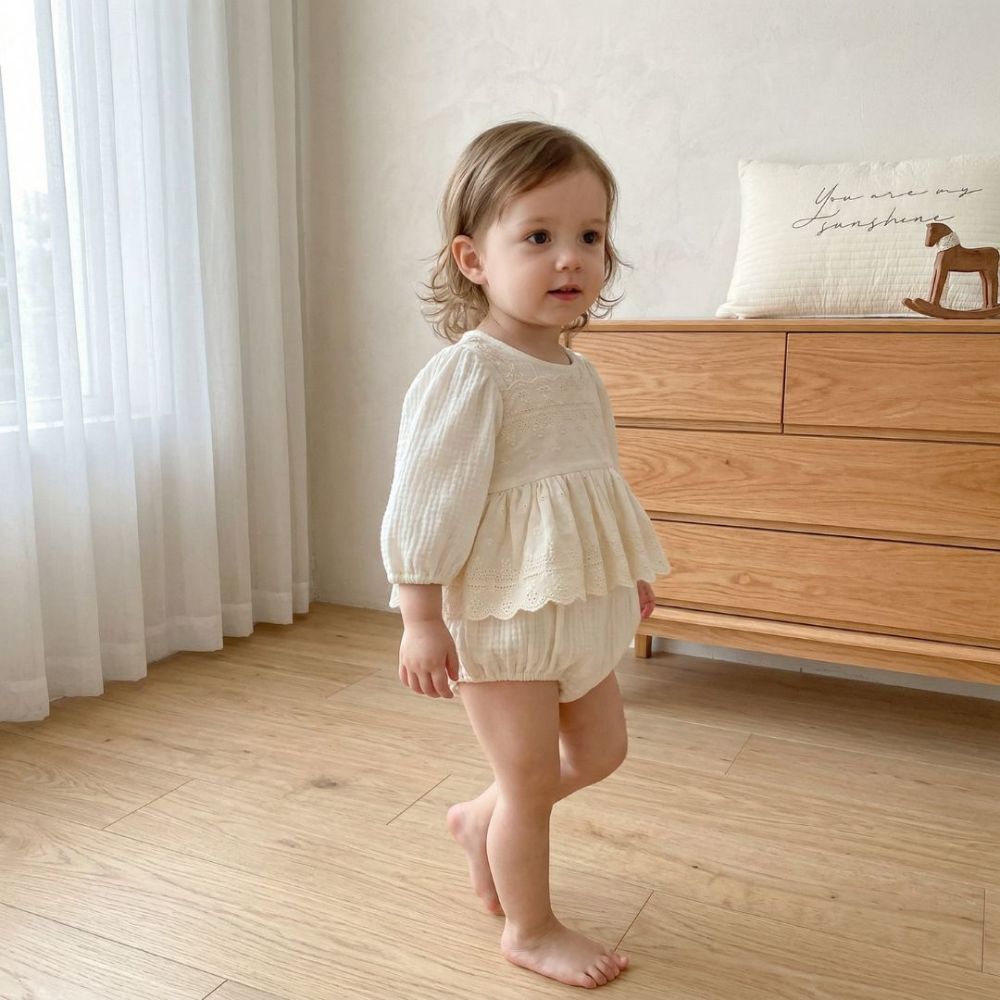 Little Lady Lace Layered Baby Romper - Beekee