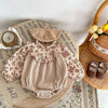 Vintage Floral Ruffle Baby Romper - Beekee